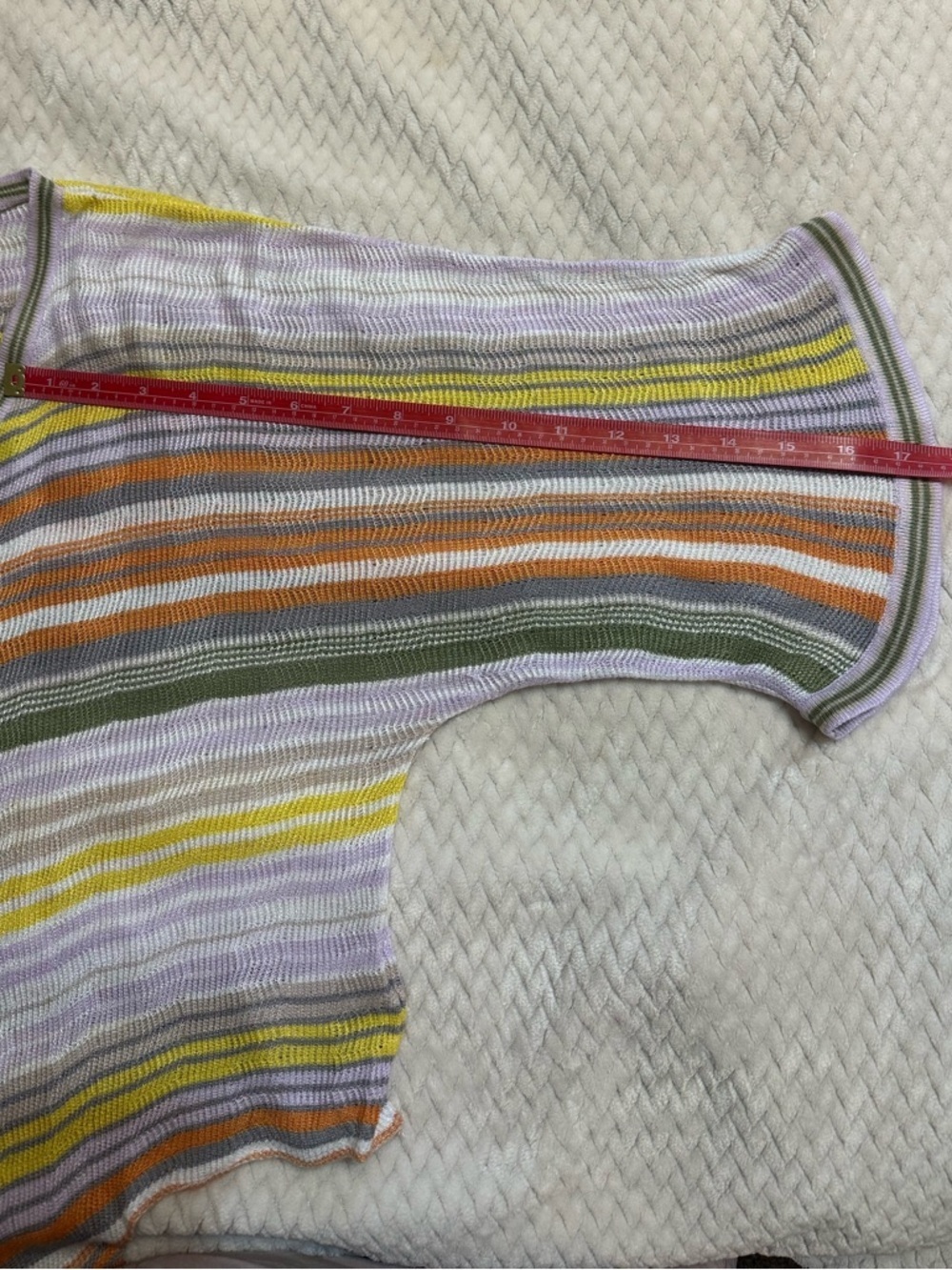Wit & Wisdom Striped Lightweight Knit Tie Front Top Size Small Rayon V Neck - Picture 13 of 15